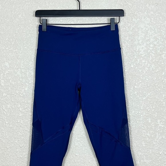 VSX Sport Knockout Leggings Womens Small Blue Mesh Panels Waistband Pocket - Picture 5 of 12